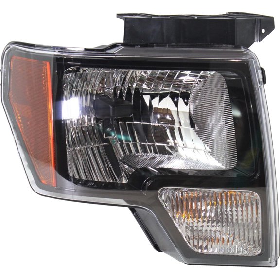 For 10-14 F-150 Front Headlight Headlamp Head Light w/Bulb Black Trim Right Side