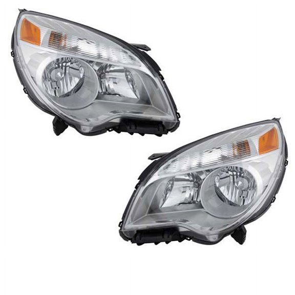 For 10-15 Equinox LS/LT Headlight Headlamp Front Head Light Lamp w/Bulb PAIR SET