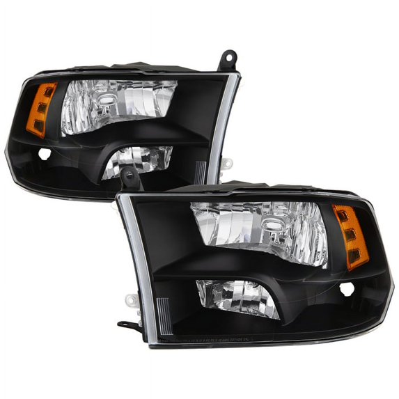 For 10-17 Dodge Ram Pickup 2500/3500 (w/o Factory Projector Style) TD Crystal Headlights (Black) TD-HD-JH-DR09-QU-BK