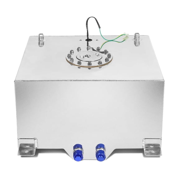 For 10-Gallon Aluminum Street/Drift/Strip/Racing Fuel Cell Gas Tank with Level Sender and Silver Cap