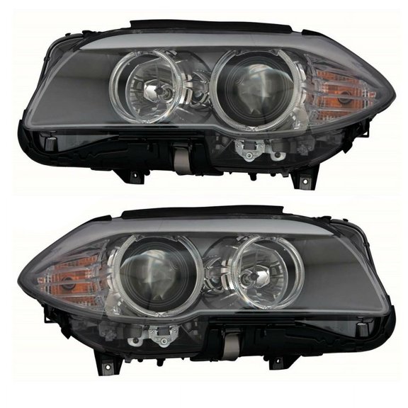 For 11 12 13 BMW 528i Front Halogen Headlight Headlamp w/o Auto Adjust PAIR SET