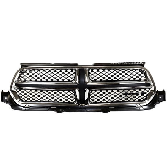 For 11-13 Durango 3.6L & 5.7L Front Grille Assembly Chrome Shell Black Insert Q