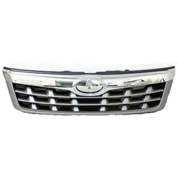 For 2011-2013 Forester Front Center Grills Chrome Shell, Silver Insert Plastic Q