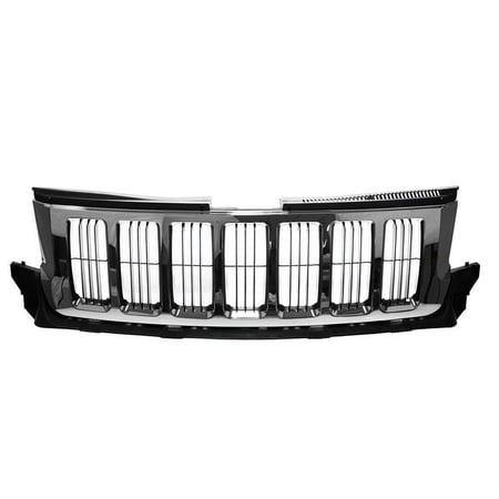 For 11-13 Grand Cherokee Front Face Bar Grille Assembly Chrome w/Black Insert