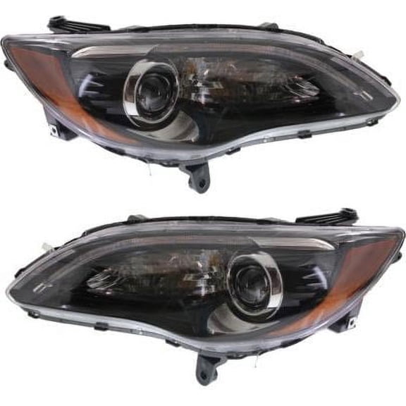 For 11-14 200 Front Headlight Headlamp Head Lamp Bulb Black Interior SET PAIR