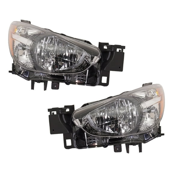 For 11-14 Mazda2 11-14 Halogen Headlight Headlamp Head Light w/o Bulb SET PAIR