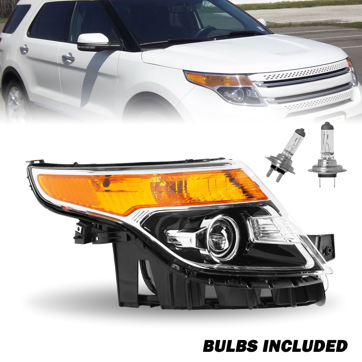 For 11-15 Ford Explorer Headlight Factory Halogen Passenger Side Headlamp RH