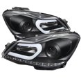 thumbnail image 1 of For 12-14 Mercedes Benz C63 AMG 2/4dr W204 Sonar Light Bar DRL Projector Headlights (Black) YD-PRO-MBW20412-DRL-BK, 1 of 3