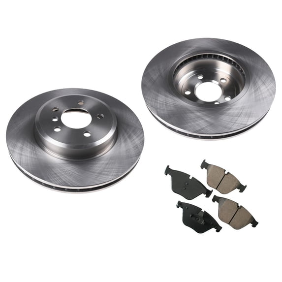 For 12-17 BMW 640i Full Cast Replacement Front Disc Brake Rotors & Brake Pads