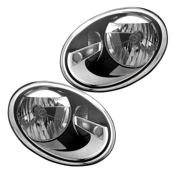 For 12-19 VW Beetle Halogen Headlight Headlamp Head Light Lamp w/Bulb PAIR SET