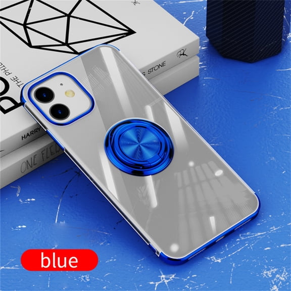 For 12 6.1 Clear Slim Soft Electroplated Frame Case Ring Stand, Tablet Case