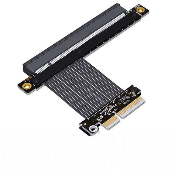For 128Gbps PCIe 5.0 x4 to x16 GPU Extension Cable, Gen5 Graphics Card Riser Adapter with Bracket, 1U