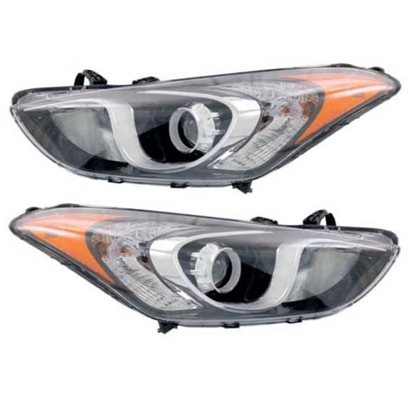 For 13-17 Elantra GT Hatchback Halogen Headlight Headlamp Light w/Bulb SET PAIR