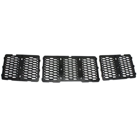 For 14-16 Grand Cherokee 3-Piece Set Front Grill Grille Assembly Black Honeycomb