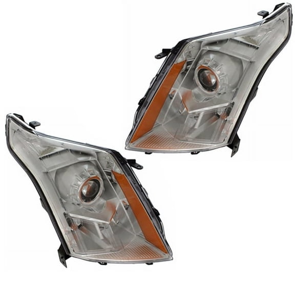 For 14-16 SRX Front Halogen Headlight Headlamp Head Light Lamp w/Bulb SET PAIR