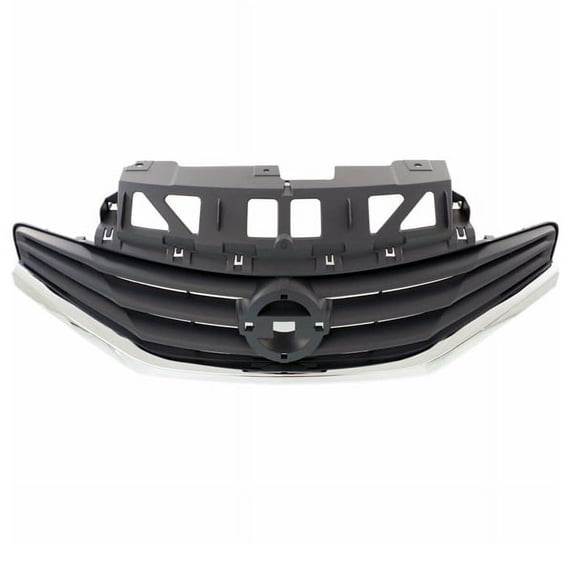 For 14-16 Versa Note Hatchback Front Grill Grille Assembly Grey w/Chrome Molding
