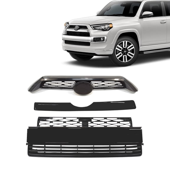 For 14-19 Toyota 4Runner Limited Front Bumper Grille Assembly+Strip Trim Set
