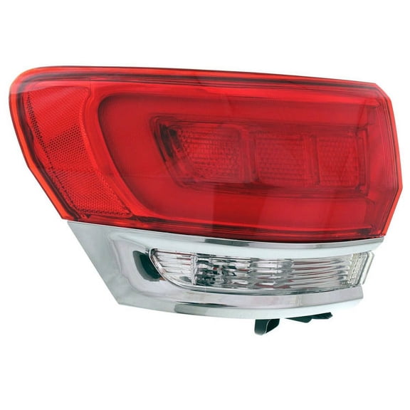 For 14-22 Grand Cherokee Outer Taillight Taillamp Chrome Trim w/Bulb Driver Side
