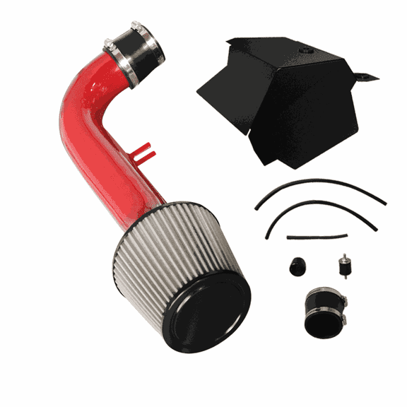 For 15-18 VW Volkswagen Golf 1.8T Turbo 4cyl Black Filter Cover + CPT Cold Air Intake (Red) CPT-499-R