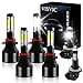 For 1500 2500 3500 HD (2001-2002) LED Headlights Bulbs o, 9005+9006 High/Low Beam + 880 LED Fog Light Bulbs, LED Headlights Conversion kit, 6500K Cool White IP68, Pack of 6, Headlight Bulbs