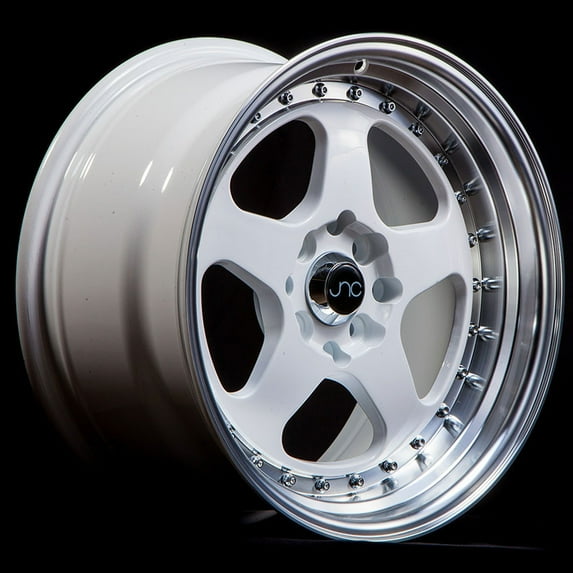 For 15x9 inch (1 Single Wheel Only) JNC Wheels - 15" JNC010 White Machined Lip Rim - 4x100/4x114.3 JNC Wheels-18515236294