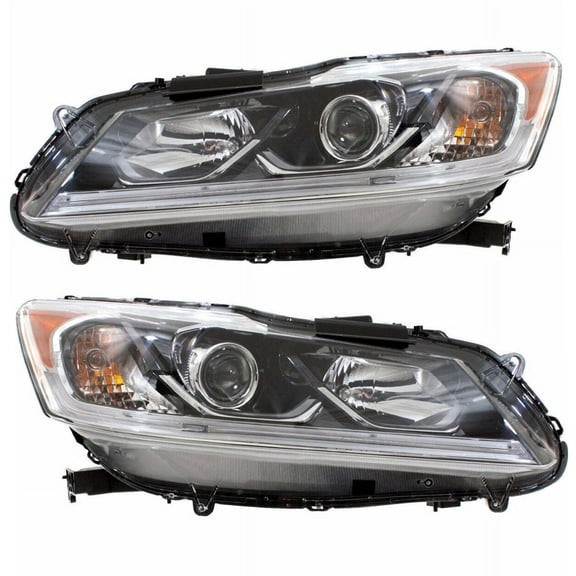 For 16-17 Accord LX Sedan Halogen Headlight Headlamp Head Light w/Bulb SET PAIR