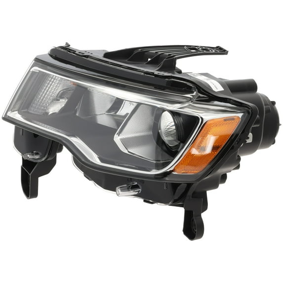 For 17-22 Grand Cherokee Front Halogen Headlight Chrome Trim w/Bulb Driver Side
