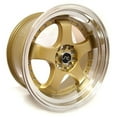 thumbnail image 1 of For 17x9 inch (1 Single Wheel Only) JNC Wheels - 17" JNC017 Gold Machined Lip Rim - 5x100/5x114.3 JNC Wheels-18515296646, 1 of 2