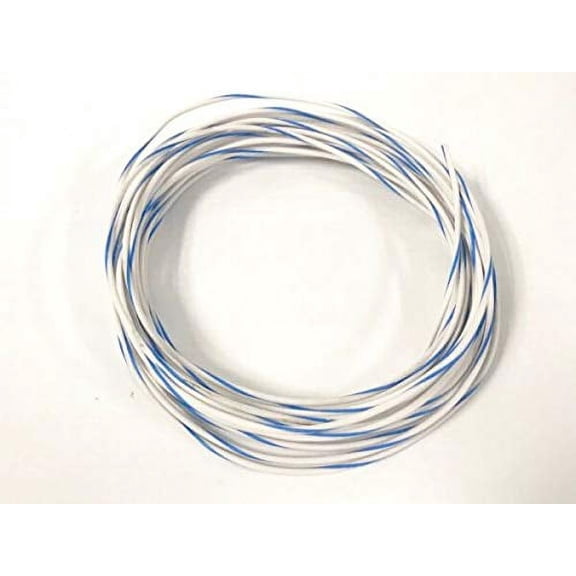 For 18 GAUGE AWG PRIMARY WIRE 250 FT COPPER POWER GROUND MTW WHITE W/BLUE STRIPE Electrical Wire & Cable