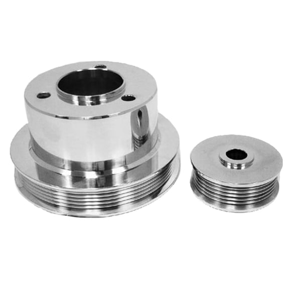 For 1888-1993 Chevy Truck 454 7.4L Billet Serpentine Pulley Set Polished