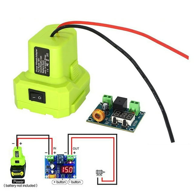 For 18V LiIon/Nickel Battery Output Adapter Converter Power Connector