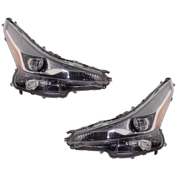 For 19-22 Prius Front LED Headlight Headlamp with Bulb w/o Auto-Off SET PAIR