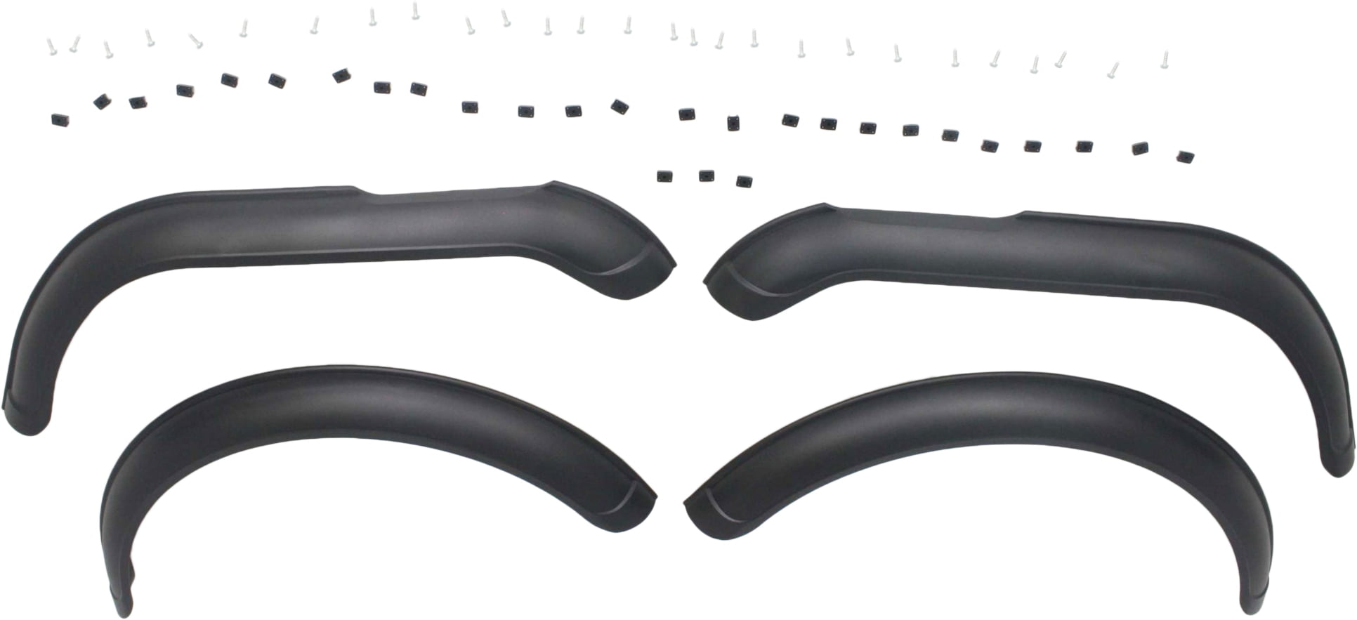 For 1959-1966 CJ3 Fender Flares Front, Rear Black Plastic - Walmart.com