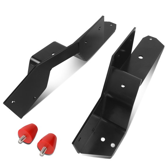 For 1963 to 1972 Chevy GMC C10 C15 C1500 Pair of Black Stainless Steel Rear Axle Bolt On C-Notch Brackets w/ 5" Flip Kit 69 70