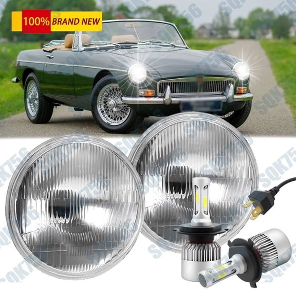 For 1969-1981 MG MGB 7Inch Round LED Headlights High Low Beam Headlamp H4