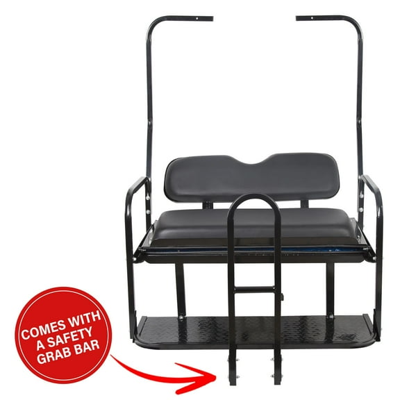 For 1982-2000 Club Car DS Golf Cart Flip Folding Rear Back Seat Kit w/ Grab Bar