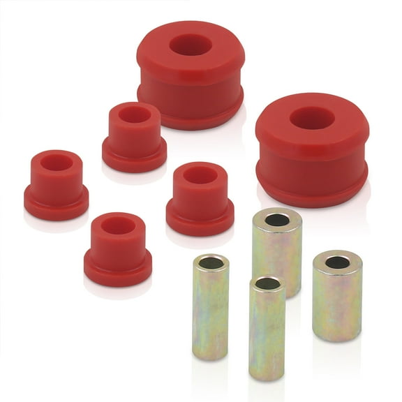 For 1985-2005 Volkswagen Jetta Golf GLI GTI Corrado Beetle 4-Piece Front Lower Control Arm Solid Polyurethane Bushings Kit (Red) - VW VAG Mk2 Mk3 Mk4