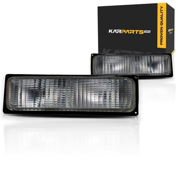 For 1988 1989 Chevy C1500 Parking Light Driver and Passenger Side Pair w/Dual Single Bulb Headlight For GM2520103, GM2521103 | 5974335, 5974336