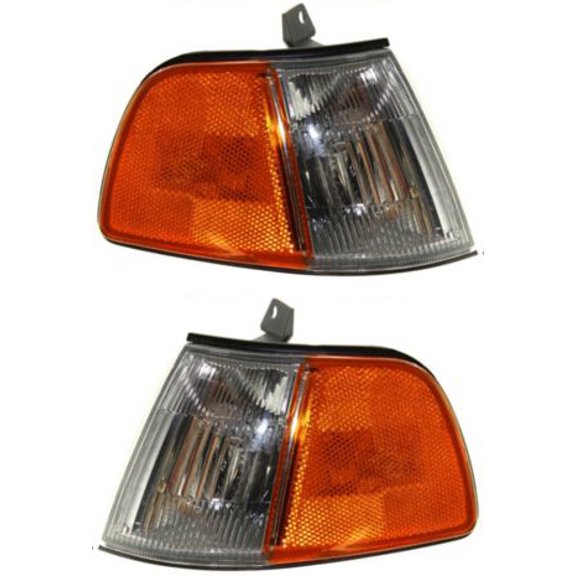 For 1990-1991 Civic Corner Light Front Amber & Clear Plastic SET PAIR