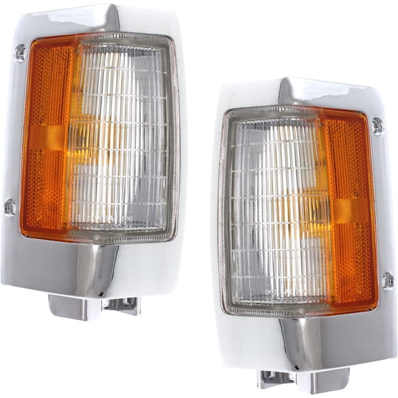 For 1990-1994 D21 Corner Light Front Amber & Clear Plastic SET PAIR