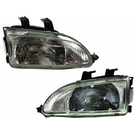 For 1992-1995 Honda Civic Headlight Driver and Passenger Side Bulbs Included HO2503103 HO2502103 - Replaces 33100-SR3-A01, 33150-SR3-A01