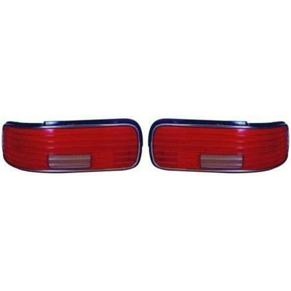 For 1993-1996 Chevy Caprice Tail Light Lens Driver and Passenger Side Pair Plastic Red and Clear Replacement For GM2808109 + GM2809109 | 16521719