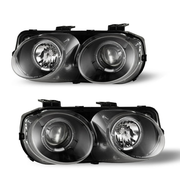 For 1994-1997 Acura Integra Dual Halo Projector Headlights Black Housing / Clear Lens