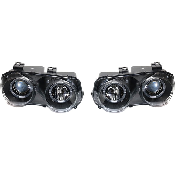 For 1994-1997 Integra Headlight Clear Lens; Black Interior Performance