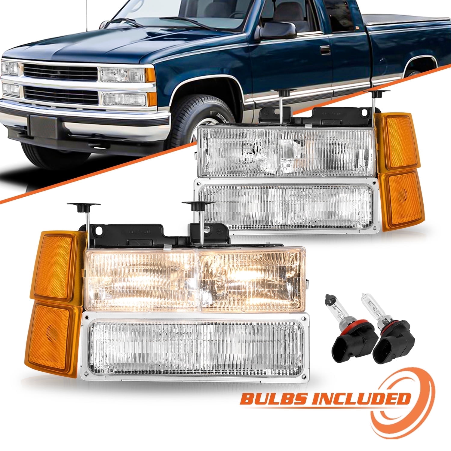Bryght Silverado C/K 1500 2500 3500 Halogen Headlight Bulb Fits Chevy Silverado 2 Pack