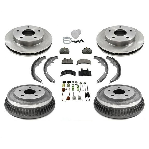 For 1994-1999 Dodge Ram 1500 Pick Up 4 Wheel Drive Rotors Pads Drums Shoes Brake
