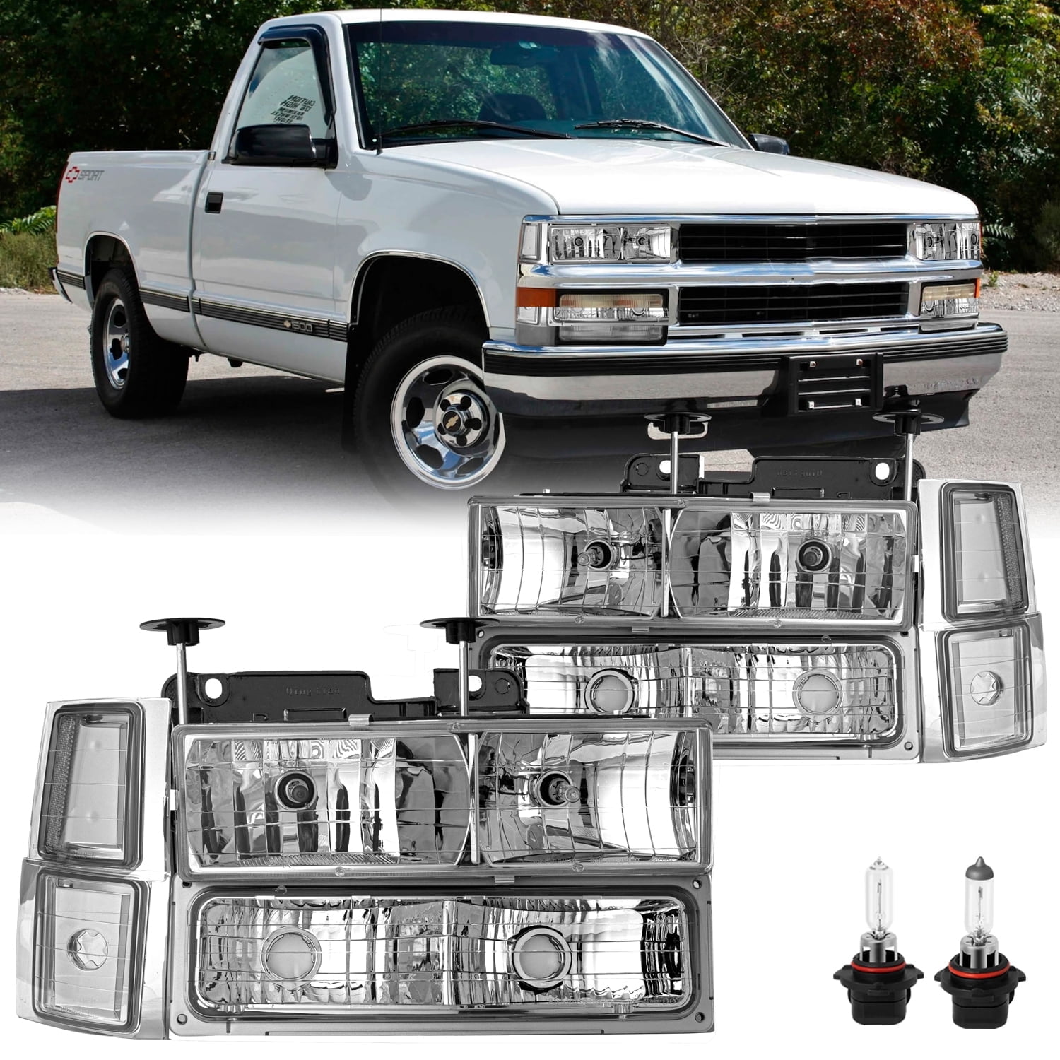 Bryght Chevy C/K Suburban Tahoe Halogen Headlight Bulb Fits Chevy Silverado 2 Pack