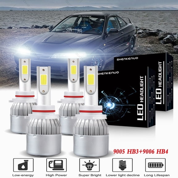 For 1994-2001 Acura Integra Headlights,9005 9006 High and Low Beam Bulbs 4pc