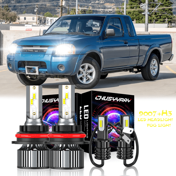 For 1995-1998 Nissan Pathfinder 9007 LED Headlight Bulbs Hi/Lo Beam & H3 Fog Light Kit