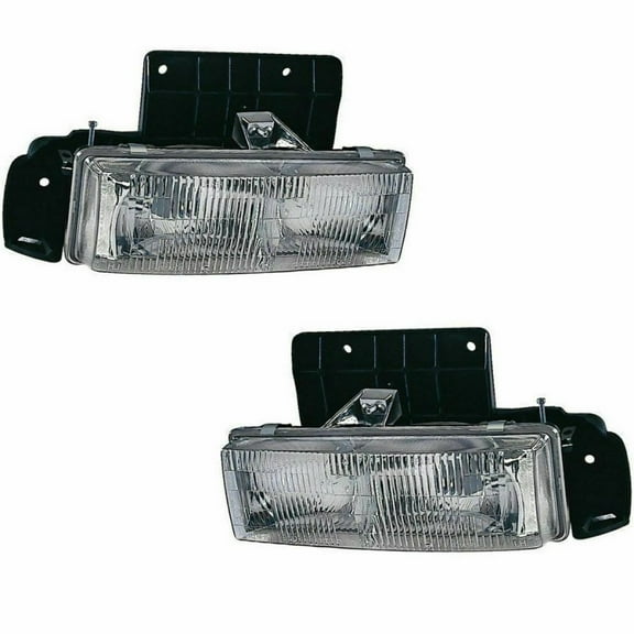 For 1995-2005 Chevy Astro Pair Headlights Composite Bulbs Included w/ Mounting Panel For GM2502180